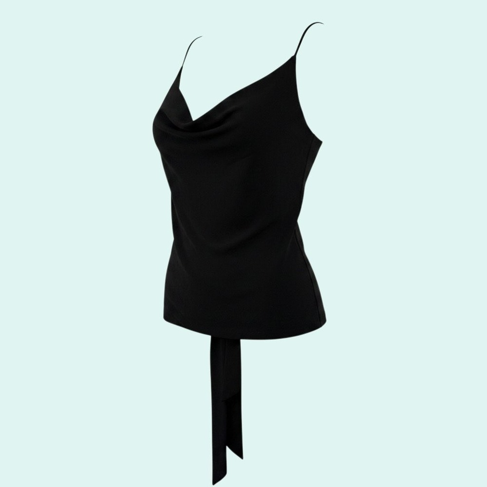 Express M Black Cowl Neck Tie Back Cami Minimalist Y2K Top